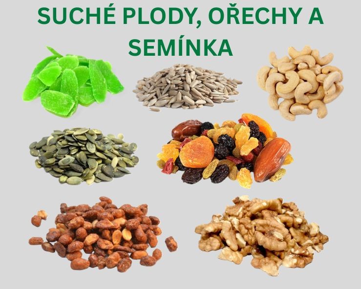 Suché plody, ořechy a semínka
