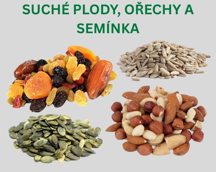 Suché plody, ořechy a semínka